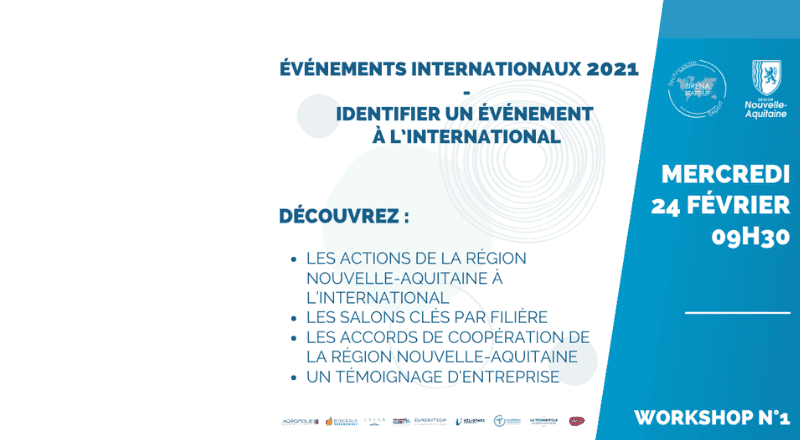 SIRENA START-UP | Workshop N°1 : Agenda des événements internationaux en 2021 !
